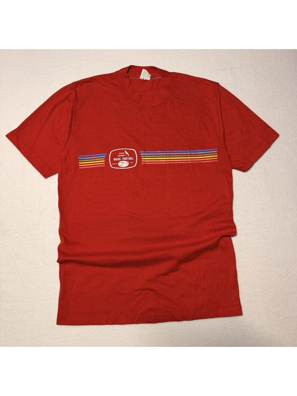 Vintage 80s Velva Sheen Amarillo Texas Music Shirt Size M